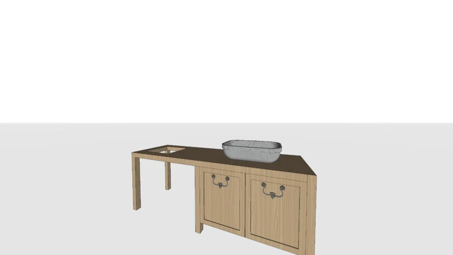 Stone wash basin with cabinet