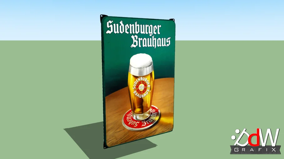 Emailliertes Werbeschild Sudenburger Brauhaus Bier
