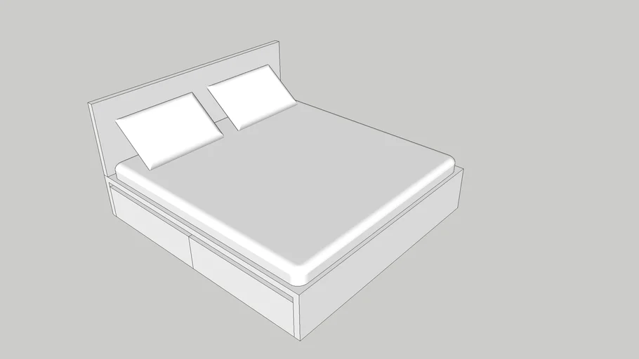 IKEA MALM Bed frame, High, With 2 Storage Boxes 180