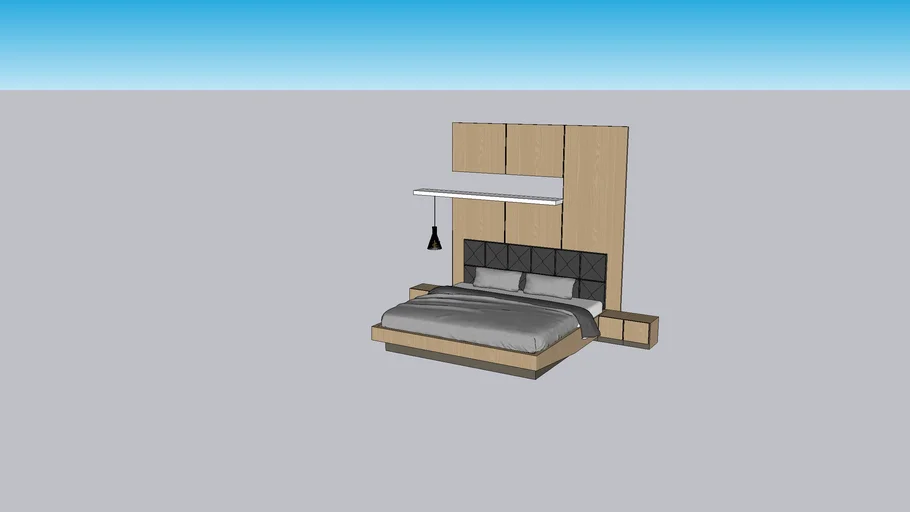 bed with back panel