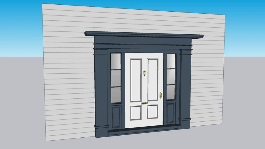 House entrance with windows