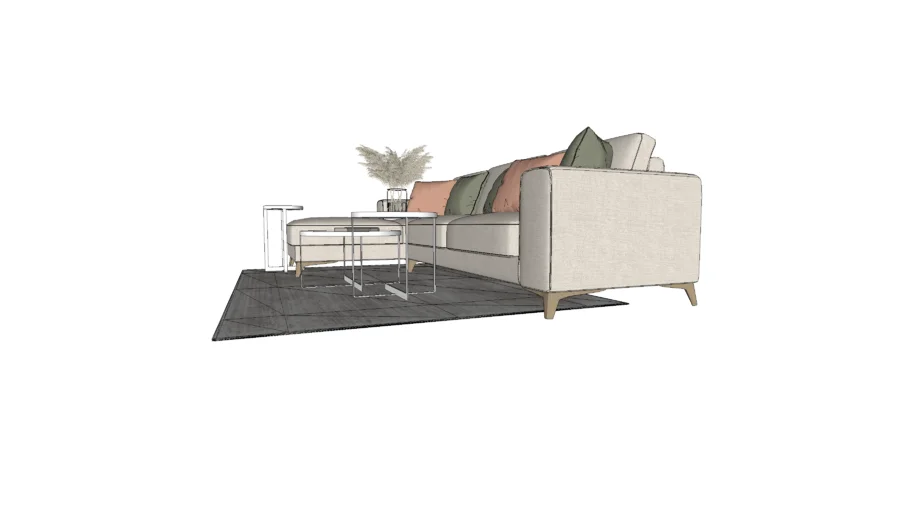 L shape sofa with coffee table