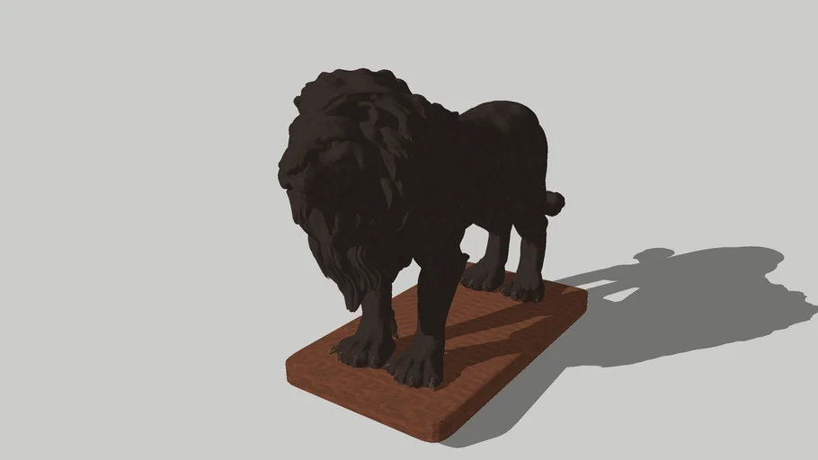 Cast Bronze Lion Sculpture