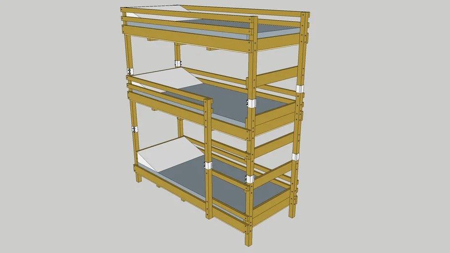 17. 3 level wood bed