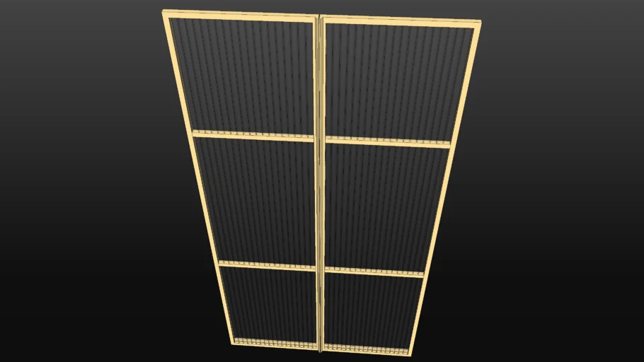 Gold Profile shutters with Fluted glass. 