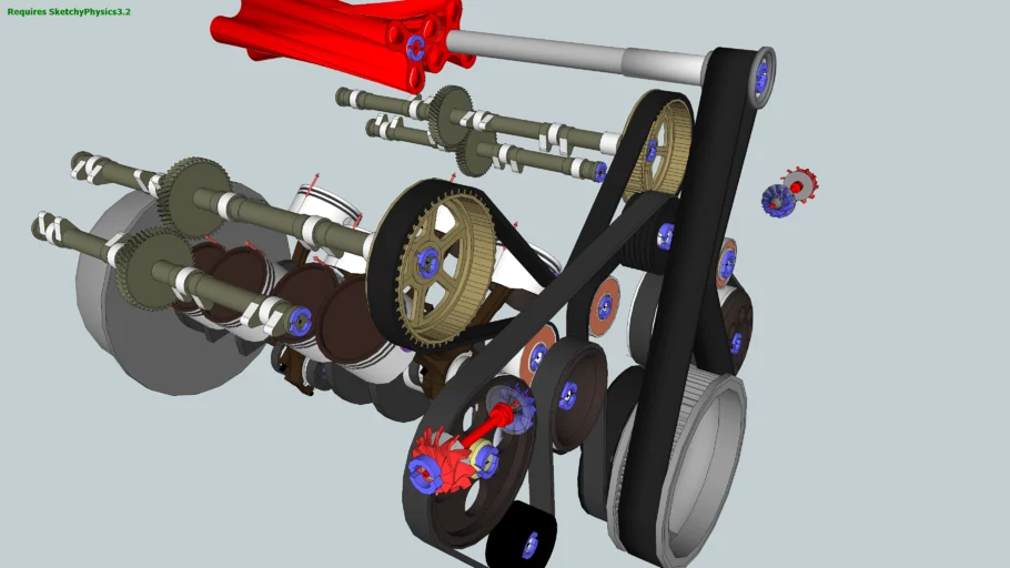 Build your own V8 engine - moving parts - sketchy