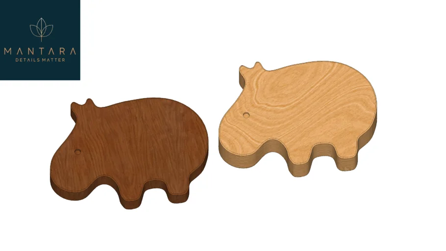 Hippo Wooden Knob/Hook