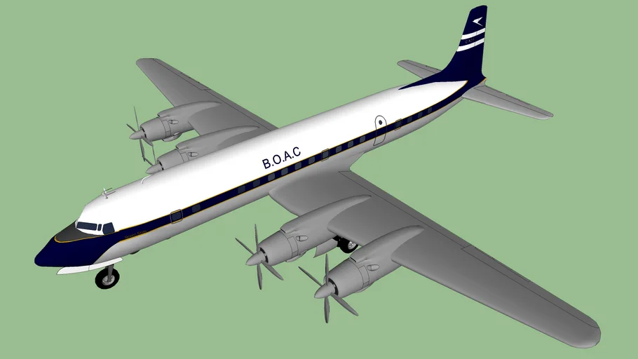 BOAC DC-7C Seven Sea's G-AOIB | 3D Warehouse