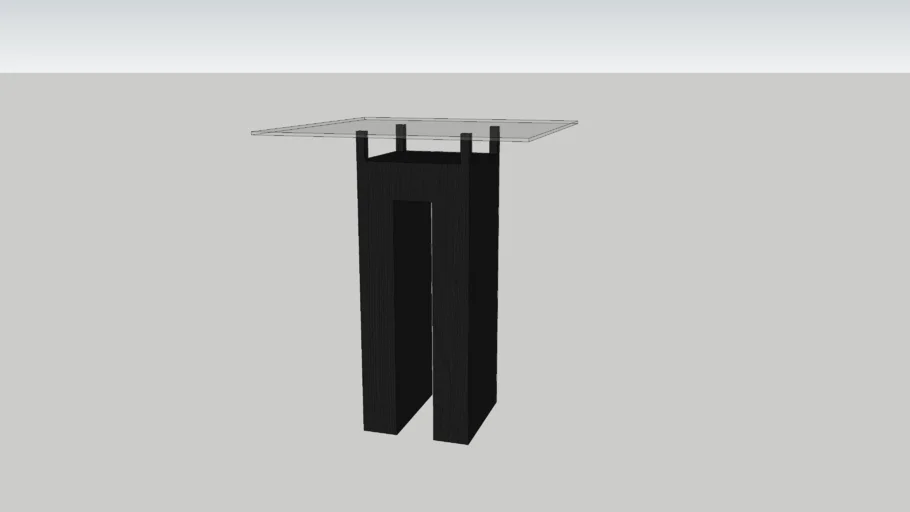 Glass high table - black