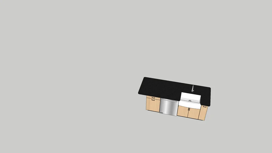 Island with Apron sink