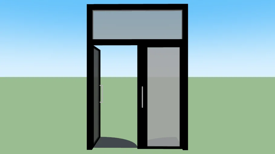 Black Metal and Glass Double Doors