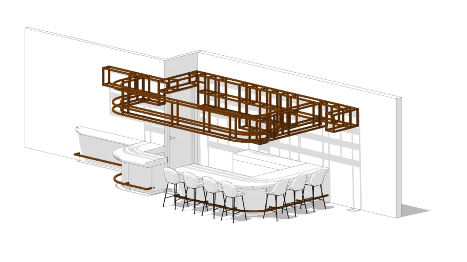 Bar Counter with high chairs