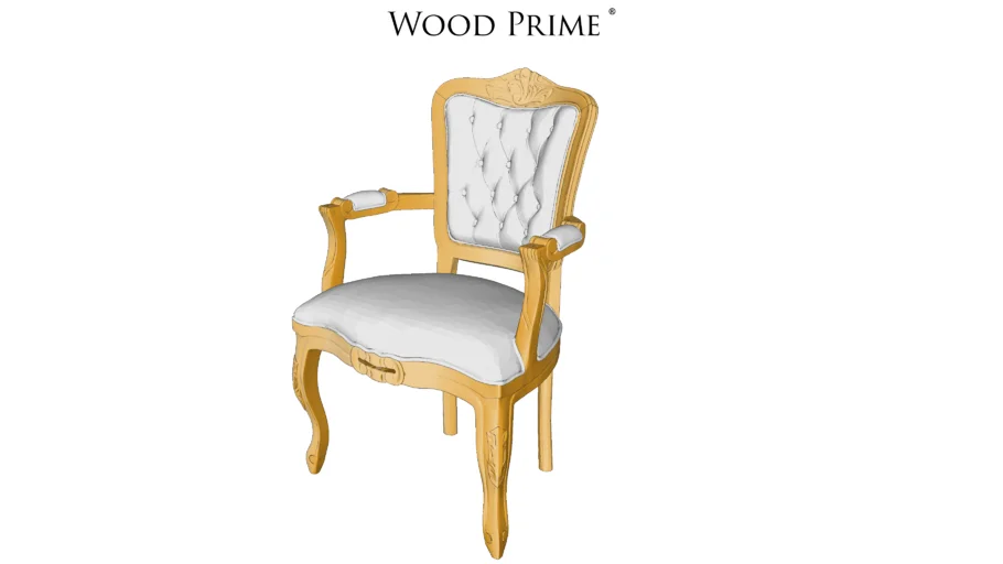 Poltrona Luis XV Clássica Entalhada Dourada - Wood Prime
