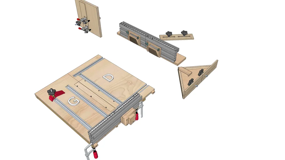 Table saw Sled and jigs for Proxxon FET