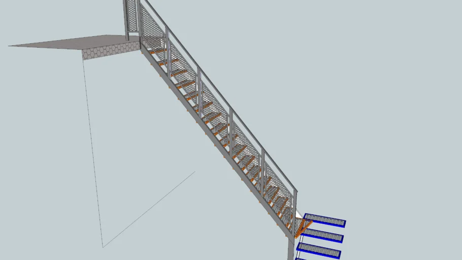 ESCALERA RECTA CON ANEXO A OTRA