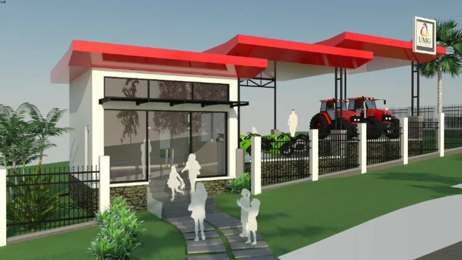 Open showroom canopy vray ready v-ray low poly