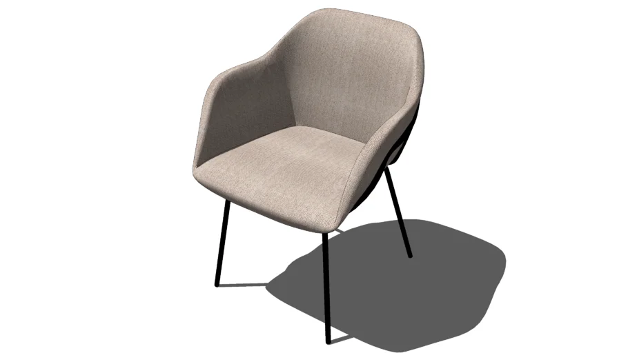 Chaise accoudoir beige CHLOE