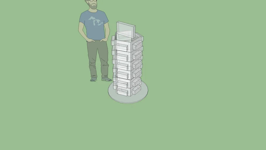 exhibidor tarjeta 3D