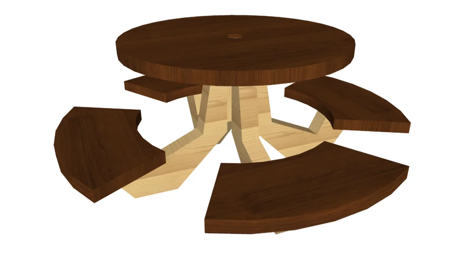 Round Picnic Table - Detailed