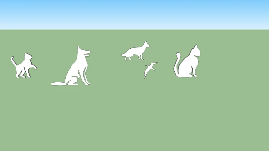 Animais em MDF em 2D