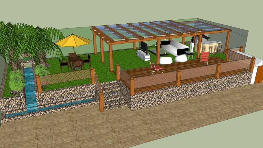 courtyard with water source