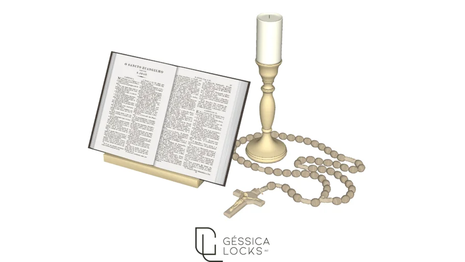 DECORAÇÃO RELIGIOSA - BIBLIA ROSÁRIO VELA
