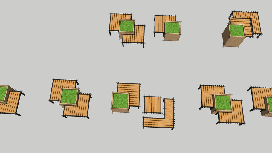 wooden benches / modern bench / outdoor bench