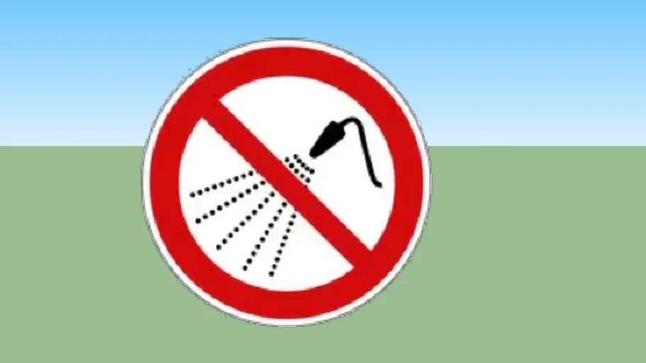 Prohibition sign do not spray with water