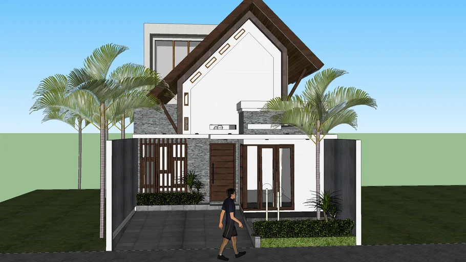 model Tropis 2 lantai