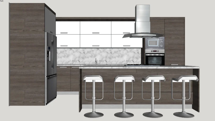 cocina con desayunador