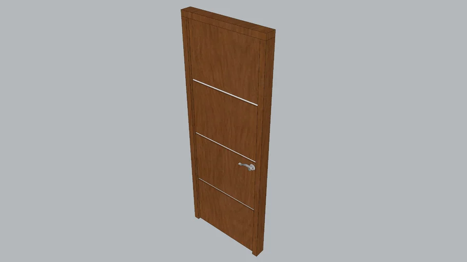 Puerta de Madera con Surcos - Diseño Estilizado