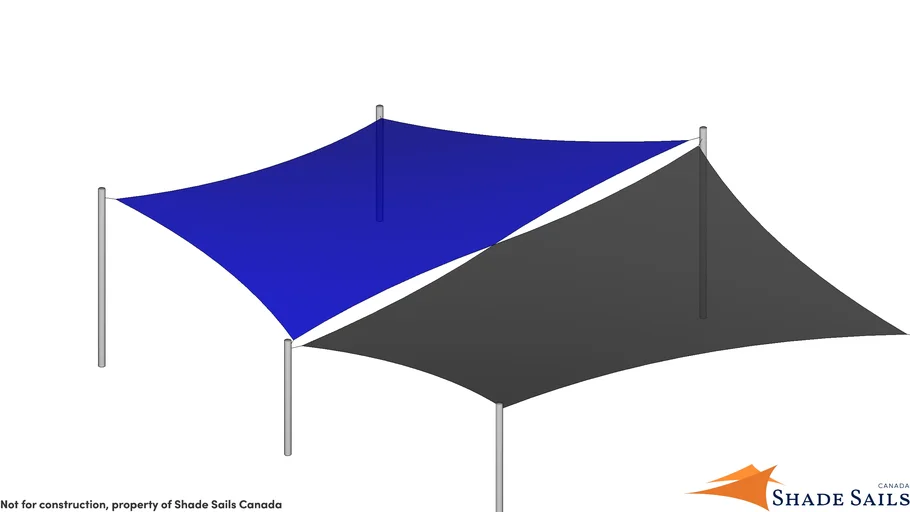 two 4 point shade sails with mid point