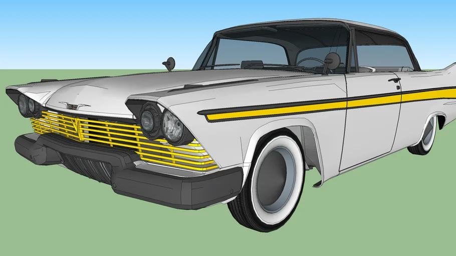 1958 PLYMOUTH FURY ゴールド マックツールコラボ CRAZY CAR ART 