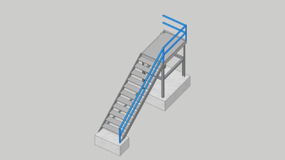 Exterior steel staircase