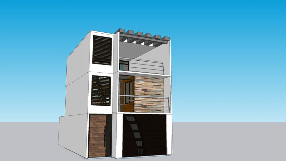 CASA MODERNA 6X12 MTS CON PISCINA Y BALCON