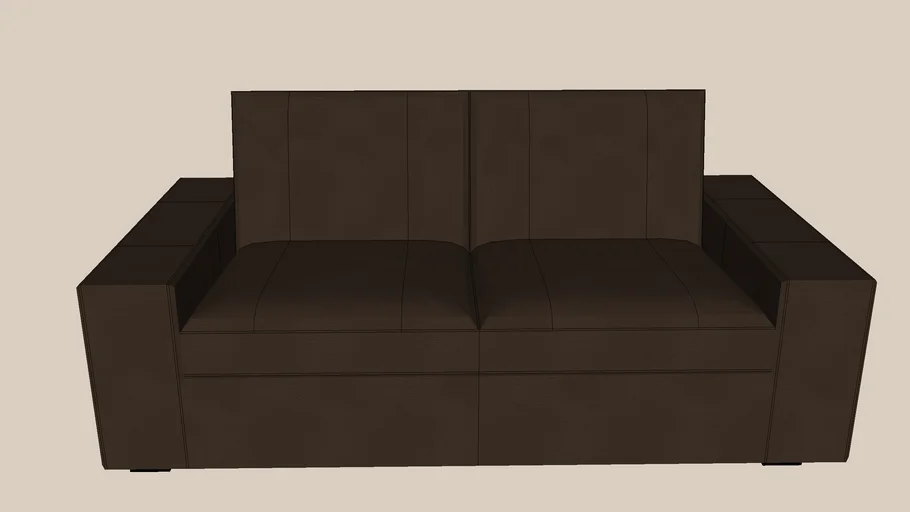 IKEA KIVIK canapé cuir brun foncé 2 places