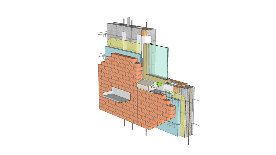 01.030.0402 Window Sill | Anchored Brick Veneer, CMU Backing