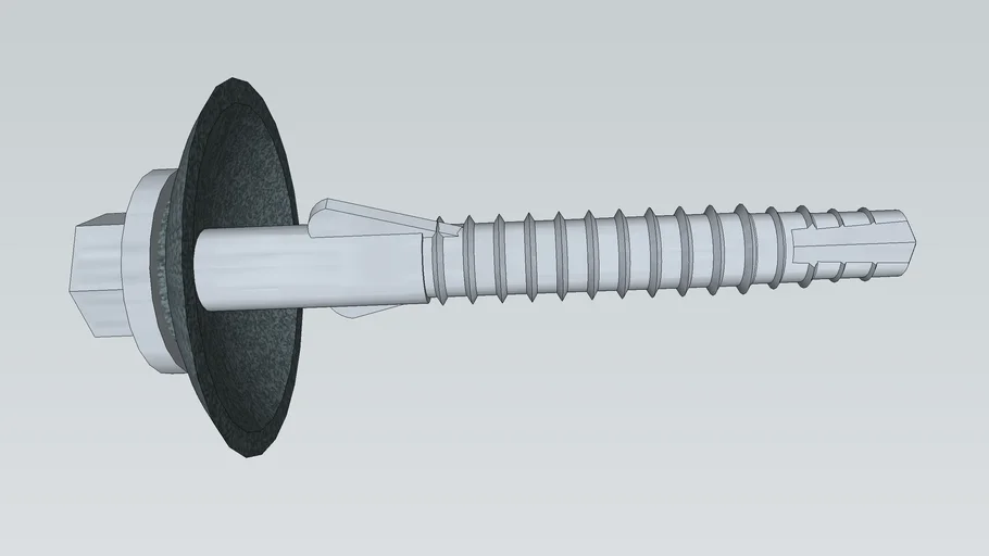 Screw w. Rubber seal for polycarbonate roofing