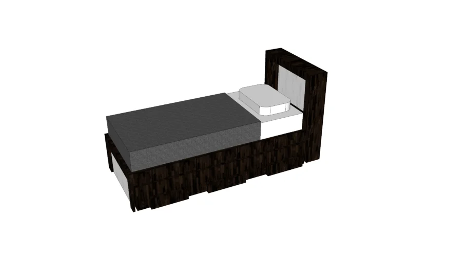 cama de solteiro b box, com travesseiro.
