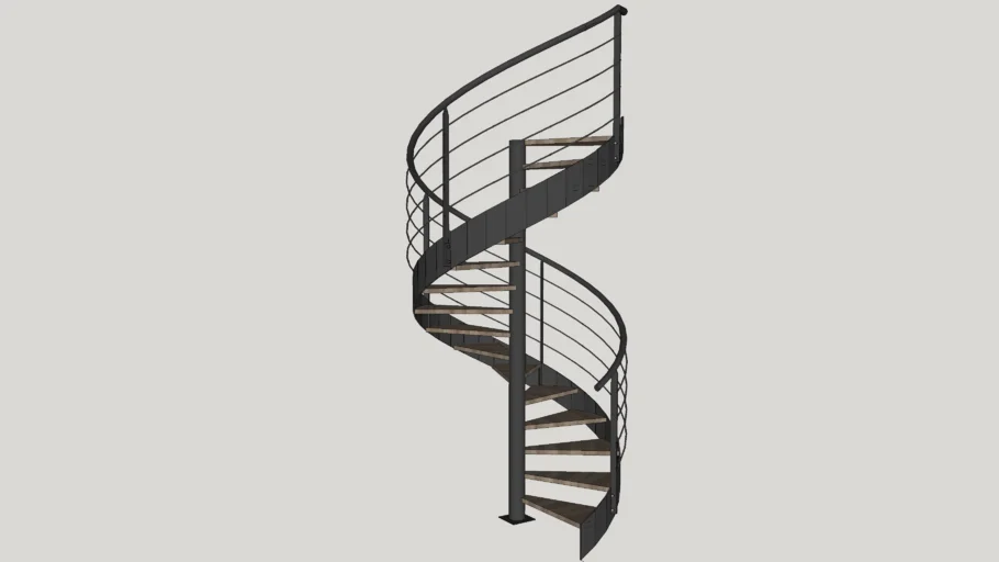 Escalier hélicoïdal fut central limons droits ext