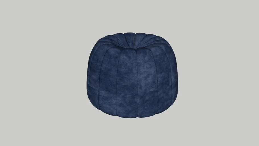 Tufted navy blue velvet pouf / Ottoman / Stool