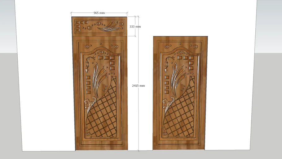 Wooden Door with Carving