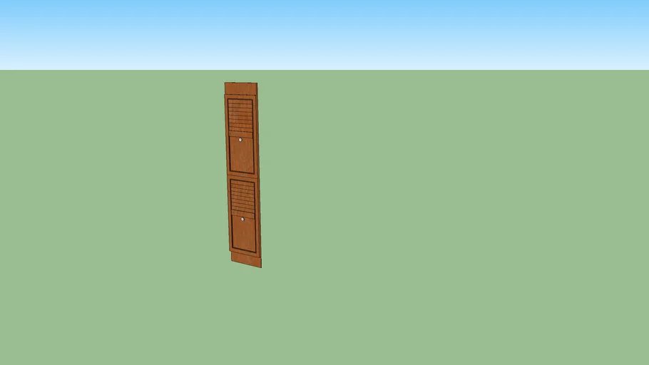 wood louvered half locker - stacked 21 x 54