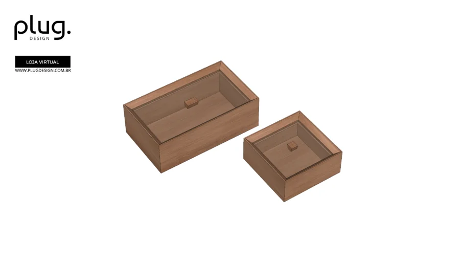 CAIXA PRISMA DECORATIVA PORTA JOIAS PLUG DESIGN VRAY ON
