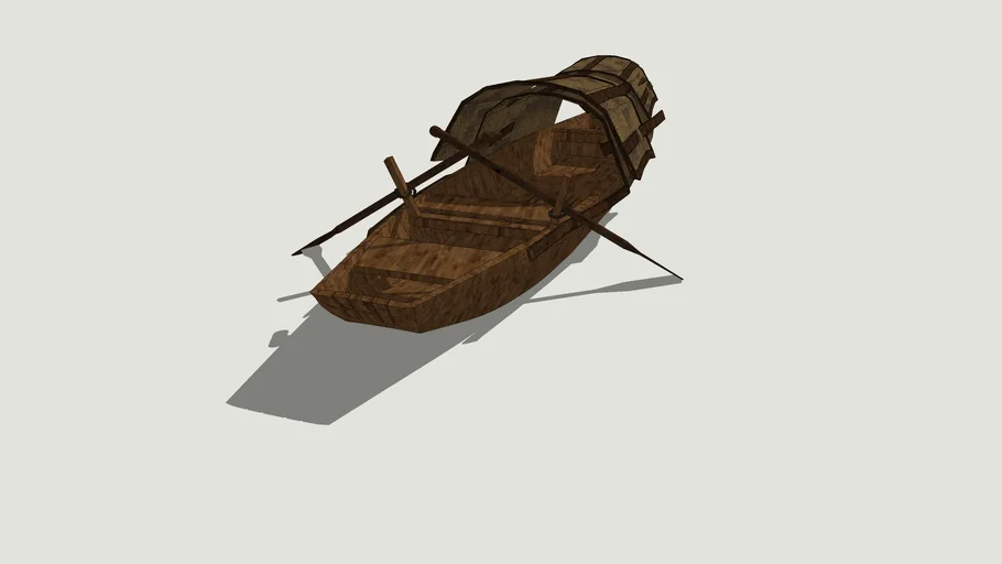【江景小品】乌篷船小舟su模型-www-www.caotu66.com