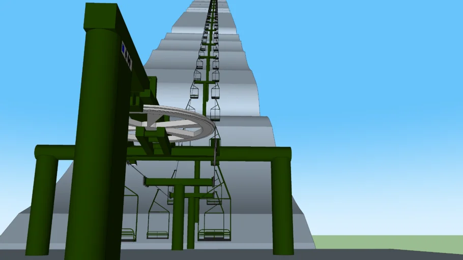 1970s era Lift Engineering-YAN Double Chair Ski Lift