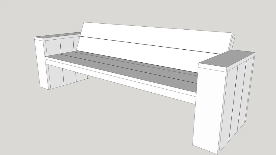 Loungebank steigerhout bouwtekening