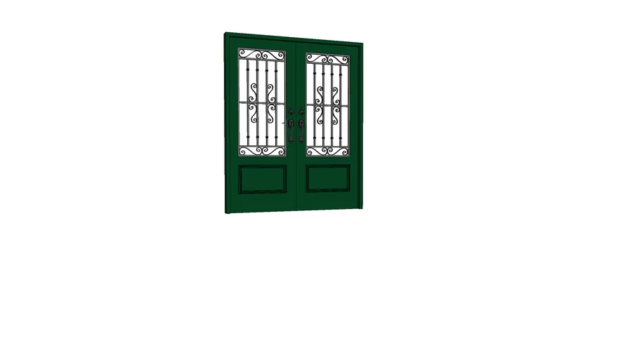 Puerta de seguridad con reja modelo 04