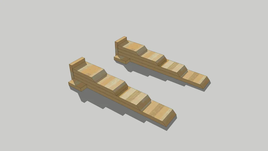 Car ramps, made from wooden planks, with added side support and a total ...