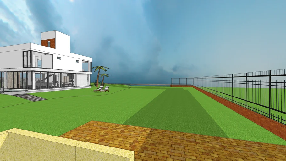 casa con piscina y terraza